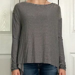 Black & White Striped Long Sleeve Shirt